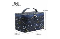 China Large Capacity Printed Nylon Cosmetic Makeup Organizer Bag With Handle supplier