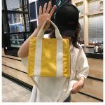 Collapsible Crossbody 50cm Handle Printed Canvas Shopping Bags for sale
