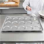 RK Bakeware China 3 Inch Glazed Aluminumized Steel Hamburger Bun Pan Baking Tray for sale