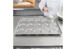 China RK Bakeware China 3 Inch Glazed Aluminumized Steel Hamburger Bun Pan Baking Tray supplier
