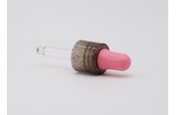 China Brown Transparent Closure Essential Oil Dropper Plastic Dropper With Pink Teat supplier