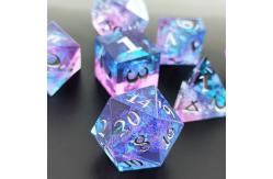 China Purple Resin Dice 7PCS DND Dragon And Dungeon Polyhedron Sharp Edge supplier
