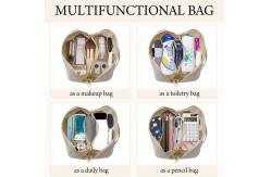 China Multifunctional Makeup Bags Waterproof Portable With Handle And Divider supplier