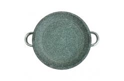 China BBQ Granite Dia 24cm Stone Grill Plates Round Cooking Pot Grey supplier