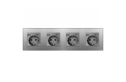 China 3500W Electrical Wall Socket European Standard Tempered Glass Panel Usb Wall Socket supplier