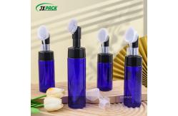 China 40ml Clear White Foam Pump Bottle Round Shape With Silicone Cleansing Brush supplier