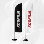 KP06 KOOFILM Oem Services Feather Flag Black Feather Flag With KOOFILM Logo.Available For Customized Design Tailored Solutions for sale
