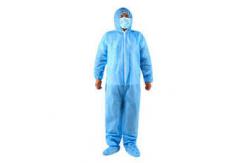 China Disposable Non Woven Polyethylene Isolation Gown Yellow Blue In Stock supplier