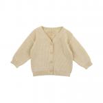 100% Cotton Custom Made Sweaters Neutral Baby V-Neck Rib Knitted Cardigan Button Front Drop Shoulder Sweater For Spring for sale
