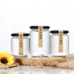 180ml / 280ml Honey Clear Mason Jars , Durable Metal Lid Empty Jam Jars