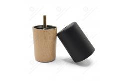 China Black Plastic Furniture Sofa Legs with Round Plastic Base Leveling Feet supplier