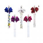 Unique Personalized Gifts Pre-Tied Sublimation Blank Bowknot Keyring With Double Sided Printing Ribbon Lanyard DIY Colored Cute Bow Decoration for sale