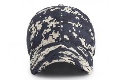 China 6 - panel Canvas Waterproof Buttonhole Army Camo Cap / Front Curved Baseball Cap supplier