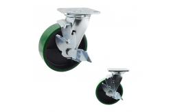 China 990LBS Capacity 6 Inch PU Swivel Locking Silent Heavy Duty Casters supplier