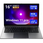 laptop 16-inch , 8GB DDR 256GB SSD portable laptop, expandable to 1TB,Pentium quad-core CPU up to 2.64 GHz,9000mAh battery,Mini HDMI interface,USB3.0 interface,dual-band WiFi,webcam,slim laptops for sale