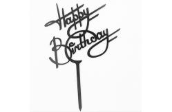 China Creative Acrylic Vertical Happy Birthday Cake Topper Happy Birthday Cupcake Toppers supplier