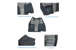 China Winter Coat Electric USB Powered Heated Jacket 6 graphene elements With Zipper supplier
