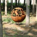 Corten Steel/Weathering Steel Fire Pits 600mm Diameter with Wooden Box Packing for sale
