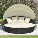 KD Round Wicker Outdoor Rattan Daybed In All Weather With 4pcs Pillow for sale