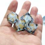 White flow sand ​ Resin multi -noodle tablet game dice set  dnd dice