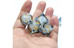 China White flow sand ​ Resin multi -noodle tablet game dice set  dnd dice supplier