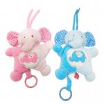 0.2M Pink Blue Infant Plush Toys Peek A Boo Musical Elephant Stuffed Animal PP Cotton for sale
