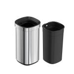 Stainless Steel Wormhole Series Household SS Rectangle Trash Bin Without Lid Waste Bin Trash Can Customer Logo for sale