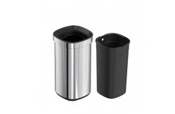 China Rectangle Structure Open Top Trash Bin Garbage Can Household Stainless Steel supplier