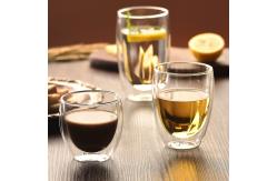 China Heat Proof Clear Double Wall Glass Cup Customized Logo / Capacity Round Shape supplier