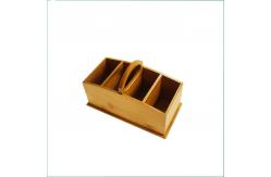 China portable bamboo office desk organizer with handle supplier