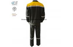 China Two Tone Dark Green Yellow Fire Retardant Suit With Reflective Tape Safety supplier