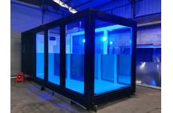 China Luxury Prefab Modern Portable Container Swimming Pool With High Strength Glass Wall supplier