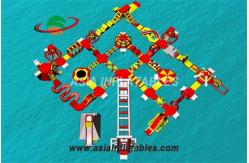 China Customized Red Floating Inflatable Sea Park Inflatable Water Island supplier