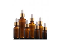 China Graduated Scale Amber Glass Cosmetic Containers 0.7oz 30ml Dropper Bottles With Pipette supplier