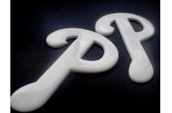 China Shinny And White 3D Raised TPU Heat Transfer Patches Customized Design supplier