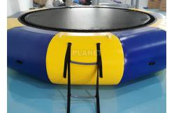 China 3m Kids Inflatable Water Games Floating Trampoline With Ladder supplier