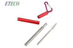 China Collapsible Telescopic Stainless Steel Straws Metal Capsule Shell Silicone Tips supplier