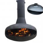 Modern Black Suspended Wood Burning Fireplace For Cozy Heating for sale