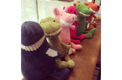 China Creative Unique Cute Plush Dolls Big Smile White Teeth 25cm Animal Shape supplier
