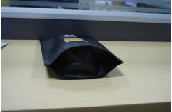 China Moyee Plastic Pouches Packaging Matte Black Stand Up Pouch with Valve Coffee Bag supplier