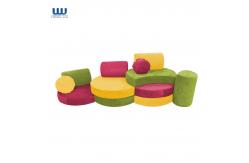 China Kid'S modular foam play couch Furniture Circle Sofa With Micro Suede Fabric supplier