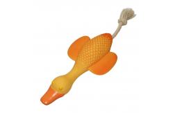China Wild Goose Fun Chewing Interaction Squeaker Training Latex Pet Rope Toys supplier