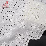 2019 Hot White Cotton Fabrics Embroidered Lace Fabric For Bridal