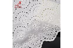 China 2019 Hot White Cotton Fabrics Embroidered Lace Fabric For Bridal supplier