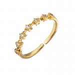 Opening Gold Plated Womens Rings 24k Gold Promise Rings Customize for sale