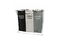China Lightweight Durable Collapsible Laundry Hamper Dirty Clothes Three Section ODM supplier