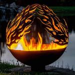 ISO9001 Steel Fire Pits 4.9ft Sphere Fire Pit  Corten Steel for sale