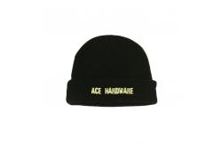 China Custom Embroidery Leather Patch Knit Beanie Hats 100% Acrylic Common Fabric supplier