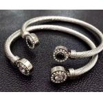 (B-121) Fashion Design Women Gift Rhodium Plated  Cubic Zircon Cable Bracelet for sale