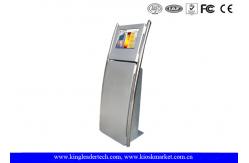 China Customizable Information Touch Screen Kiosk Stand With Two Stainless Steel Poles supplier